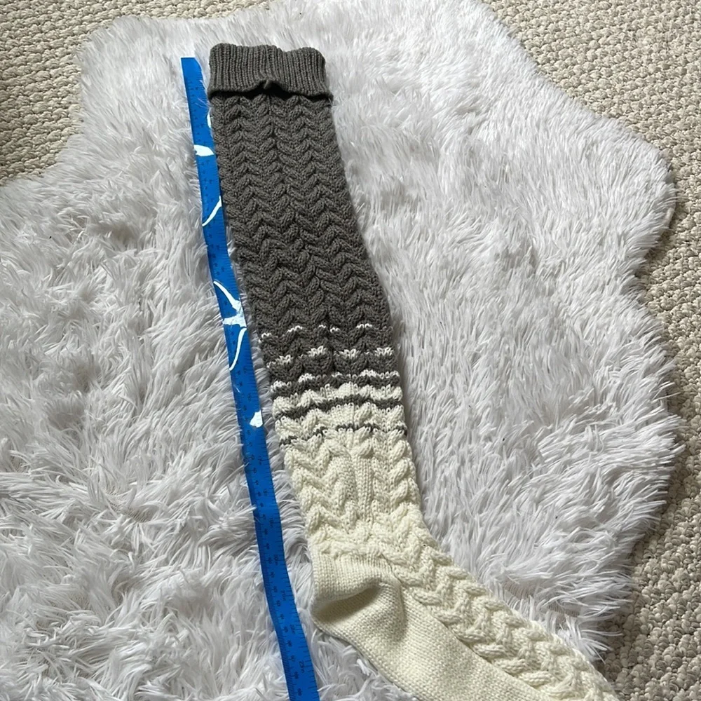 Cable Knit Over the Knee Socks Warm Gradient